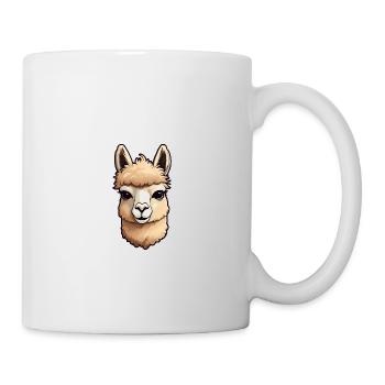 Color Funny Cute Baby Alpaca Llama Illustration - Mug - white - Right