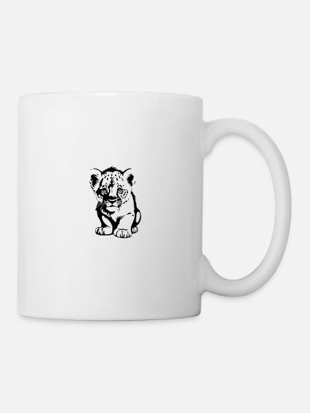 mignon bébé lion comme illustration vectorielle - Mug blanc - blanc