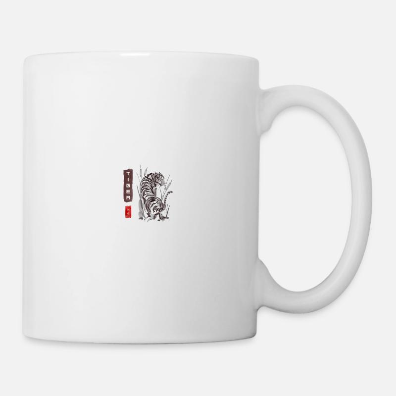 Tiger in klassisch asiatischem Style - Tasse - Weiß