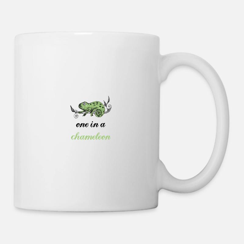 Chamäleon gezeichnet Spruch - Tasse - Weiß