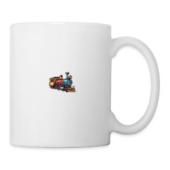 Dessin animé de locomotive dessiné à la main - Mug blanc - blanc - Droite