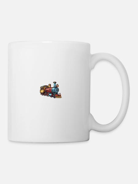Lokomotive Hand gezeichnet cartoon - Tasse - Weiß