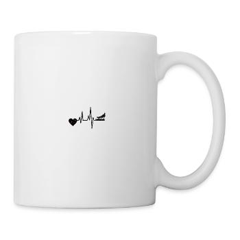 Turnen Turner Bodenturnen Herzschlag Turnverein - Tasse - Weiß - Rechts