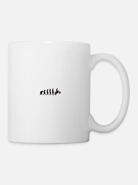 Moto Biker Evolution Cyclomoteur Cyclomoteur Motocycliste - Mug blanc - blanc