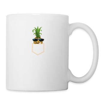 ANANAS FUCK YOU cool pineapple guy sunglasses - Tasse - Weiß - Rechts