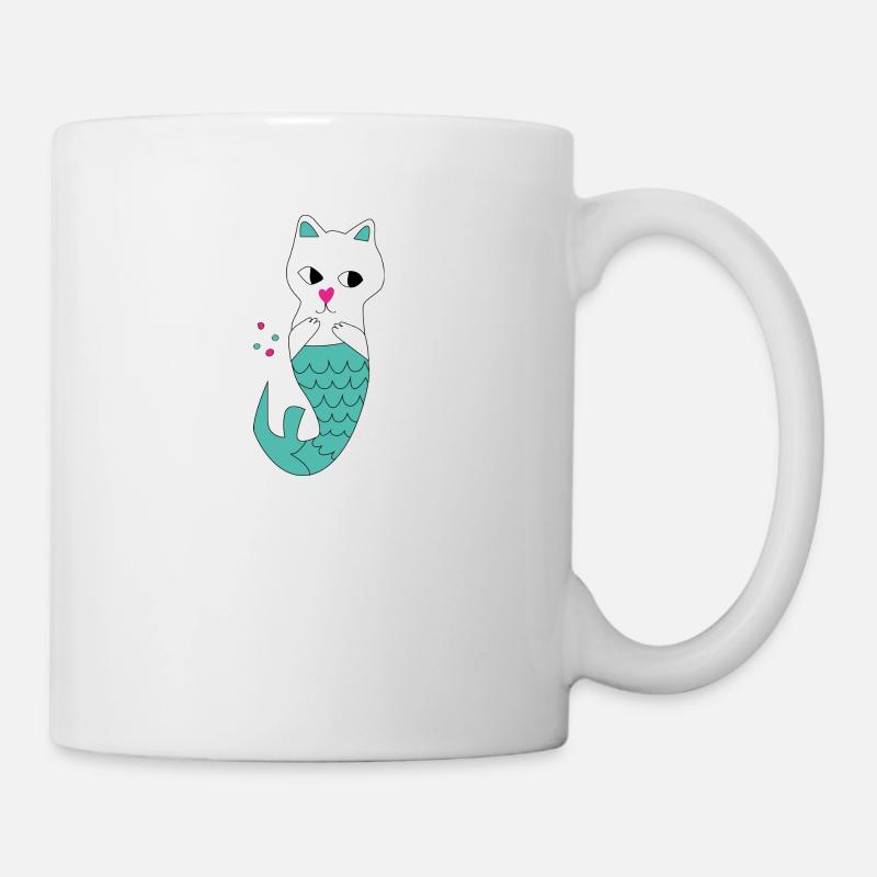 Katze Meerjungfrau - Tasse - Weiß