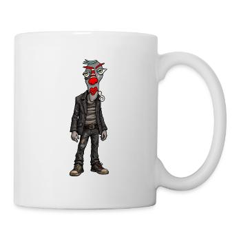 Urbaner Clown im Lederlook - Tasse - Weiß - Rechts