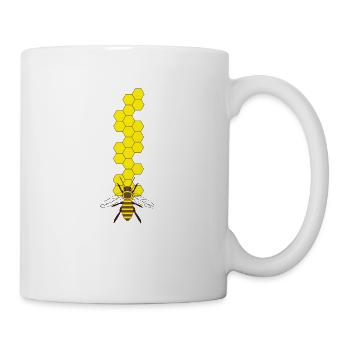 Abeille + nid d'abeille - Mug blanc - blanc - Droite