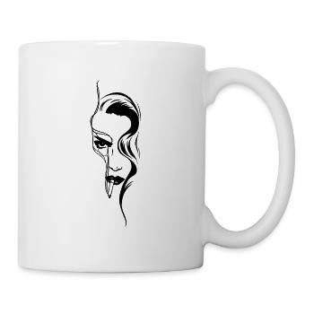 Silhouette de femme sexy qui fume - Mug blanc - blanc - Droite