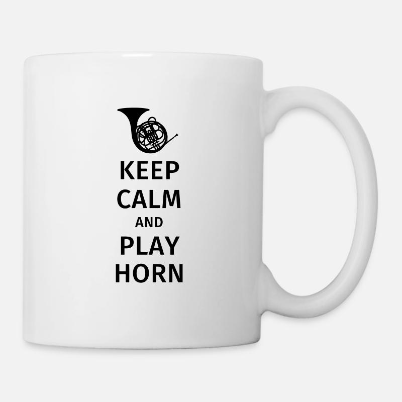 keep calm and play horn - Tasse - Weiß