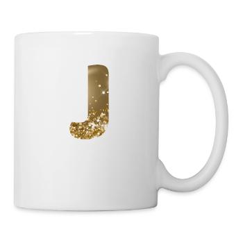 Customizable Monogram J Gold Glitter - Mug - white - Right