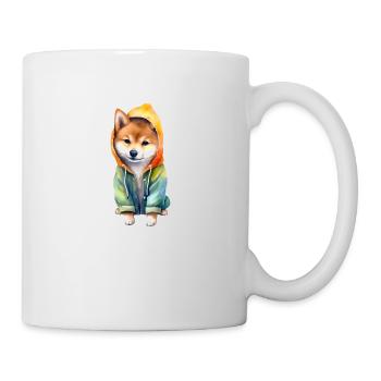 Funny Shiba Inu in jacket. - Mug - white - Right