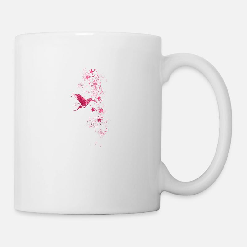 étoiles, blanc, illustration, étoile, colibri, oiseau - Mug blanc - blanc