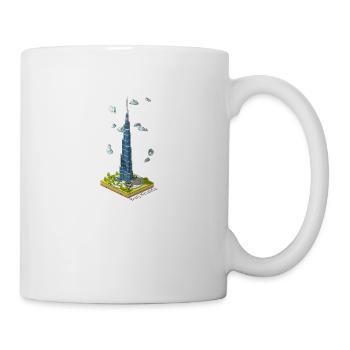 Geometrischer Low-Poly-Burj Khalifa - Tasse - Weiß - Rechts