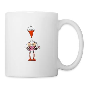 Retro Vintage Grunge Schwangerschaft Zwillinge - Tasse - Weiß - Rechts