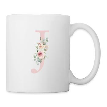 J| Monogram | Eucalyptus Pastel Flower Blue - Mug - white - Right