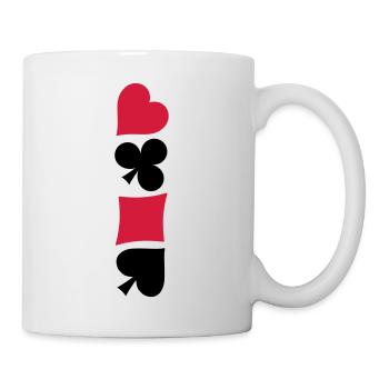 Heart Diamonds Poker Skat symbols icons - Mug - white - Right