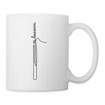 one line bassoon - Tasse - Weiß - Rechts