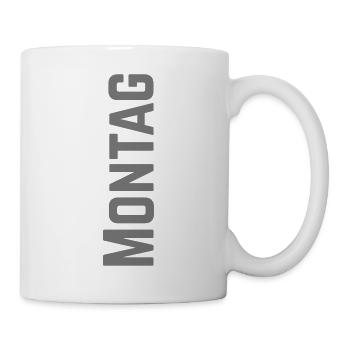 Montag Wochentag als Text - Tasse - Weiß - Rechts