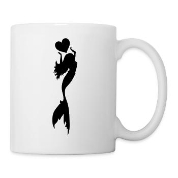 mermaid with heart - Mug - white - Right