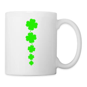 Kaskadierende Neon VierBlatt-Klee - Tasse - Weiß - Rechts