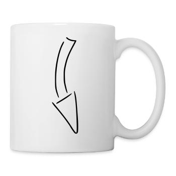 Pfeil Zeichnung Skizze schwarz - Tasse - Weiß - Rechts