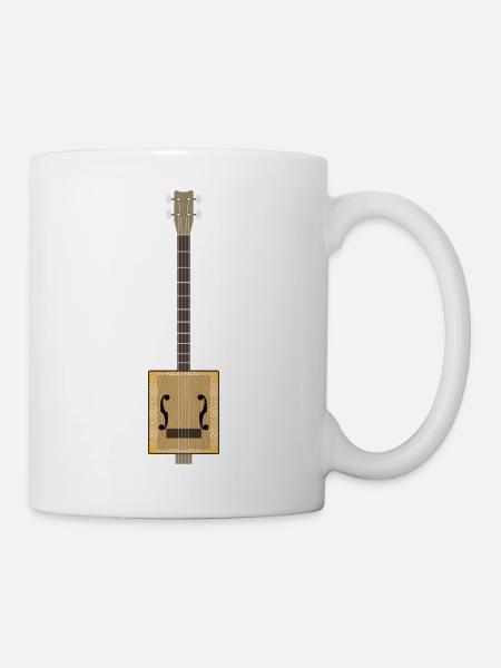 Zigarrenkisten-Gitarre - Tasse - Weiß