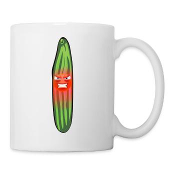 Wütende Gurke, Gurken, Comic, Gurke - Tasse - Weiß - Rechts