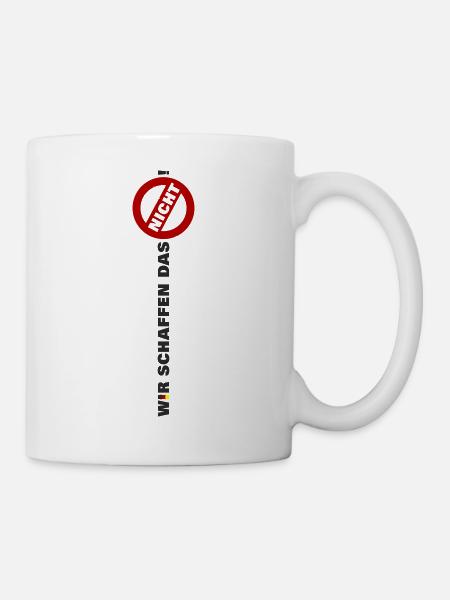 Wir schaffen das nicht lang Arm Flagge Deutschland - Tasse - Weiß