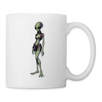 Green Alien Female Adventure - Mug - white - Right