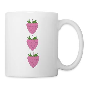 himbeeren Trio Muster - Tasse - Weiß - Rechts