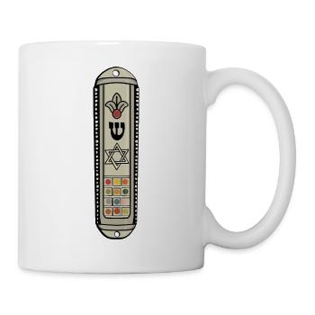 Silberner Mezuzah-Stern des Davids Jüdische Kunst - Tasse - Weiß - Rechts