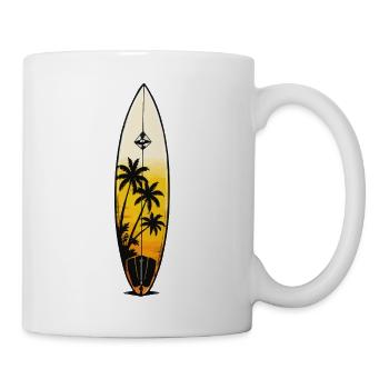 Sonnenuntergang am Surfboard - Tasse - Weiß - Rechts
