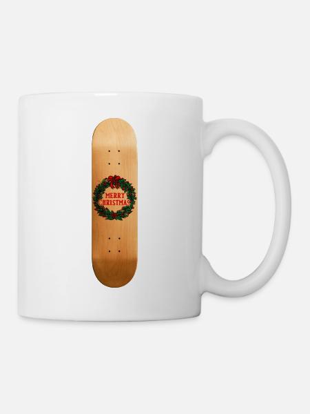 Christmas Skateboard - Tasse - Weiß
