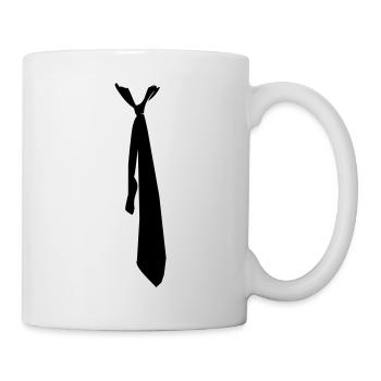 Schlips - Krawatte - Tasse - Weiß - Rechts