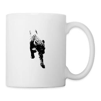 Leopard schwarz / weiß elgante Raubkatze - Tasse - Weiß - Rechts