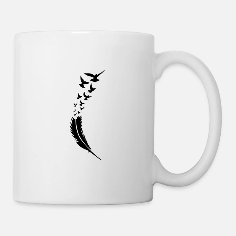 feather voegel fly - Mug - white