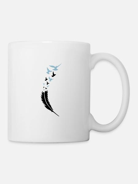 feder voegel fly 2 - Tasse - Weiß