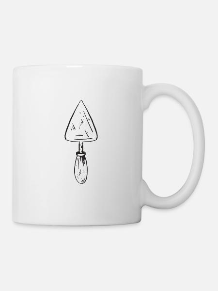 Dessin d'outil de truelle - Mug blanc - blanc