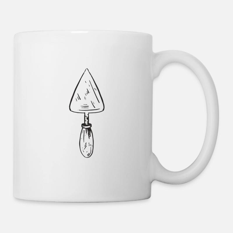 Dessin d'outil de truelle - Mug blanc - blanc