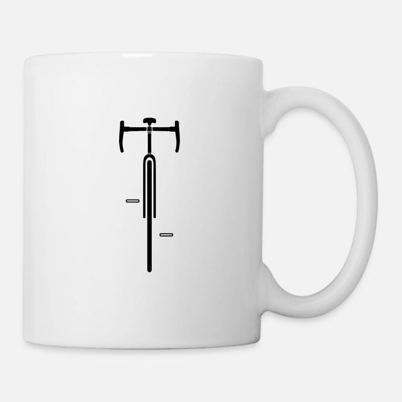Vélo de course avant vélo vélo cyclisme silhouette - Mug blanc - blanc