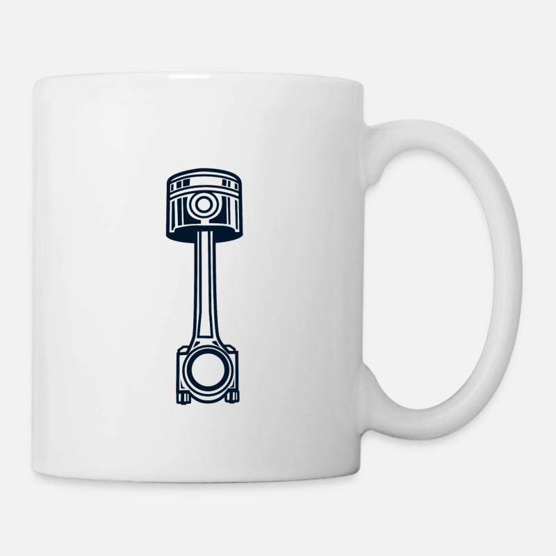 Kolben mit Pleuel - Tasse - Weiß