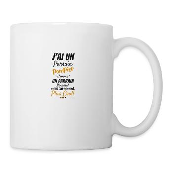 Ich habe einen Paten Feuerwehrmann Baby Shower Truck Geschenk - Tasse - Weiß - Rechts