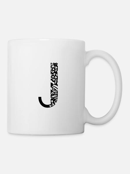 Buchstabe J - Tasse - Weiß