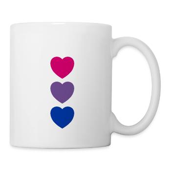 Hearts Bi Flag Colors Subtle Pride - Mug - white - Right