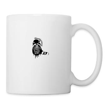 waschbär,waschbärbauch,schwarz-weiss,pantomime - Tasse - Weiß - Rechts