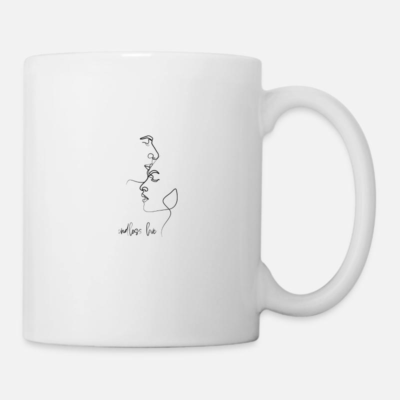Baiser d’amour sans fin - Line Art - Mug blanc - blanc