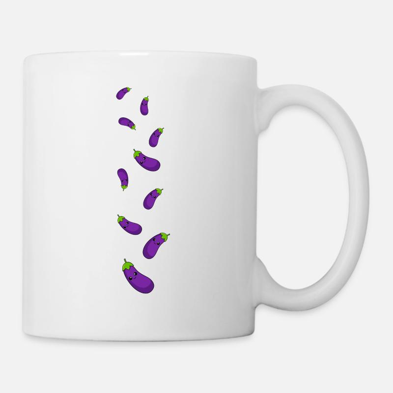 Aubergine Comic - Tasse - Weiß