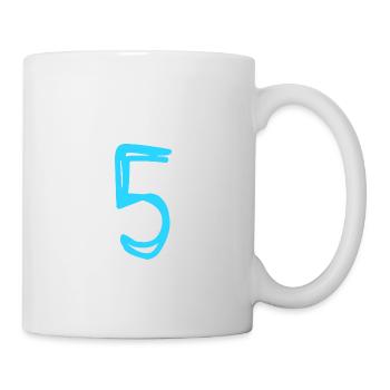 5 JAHRE. 5-JÄHRIGES JUBILÄUM. GEBURTSTAG 5 JAHRE. FÜNF 5 - Tasse - Weiß - Rechts