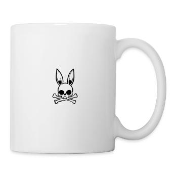 tête de lapin crâne crâne - Mug blanc - blanc - Droite
